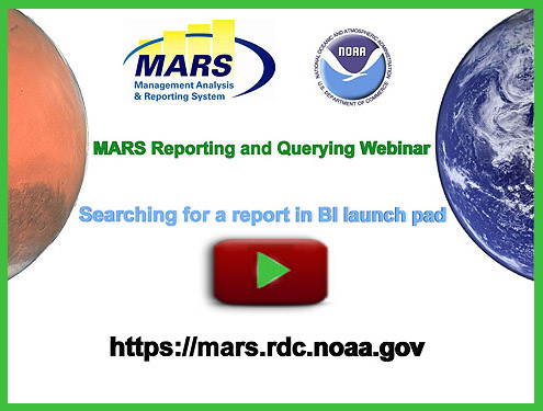 Mars Searching for a report in BI launch pad